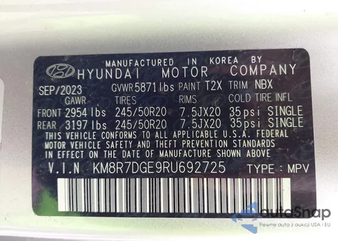 2024 Hyundai Palisade Calligraphy from USA, damaged, VIN KM8R7DGE9RU692725